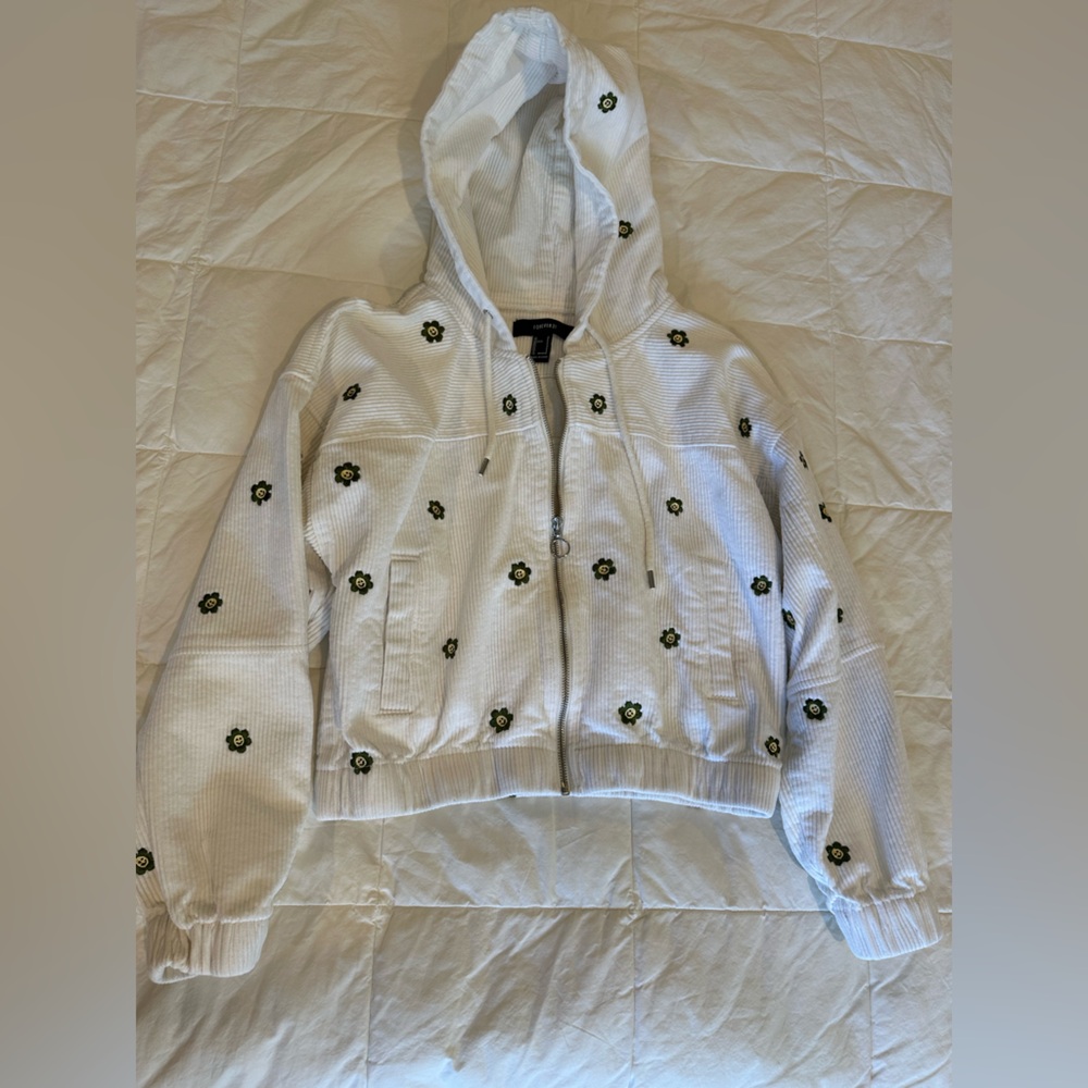 Forever 21 Corduroy Zippered Hoodie Size S